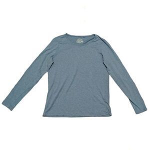 Fat Face Blue Long Sleeve T-Shirt Tee Organic Cotton UK 16 / US 12